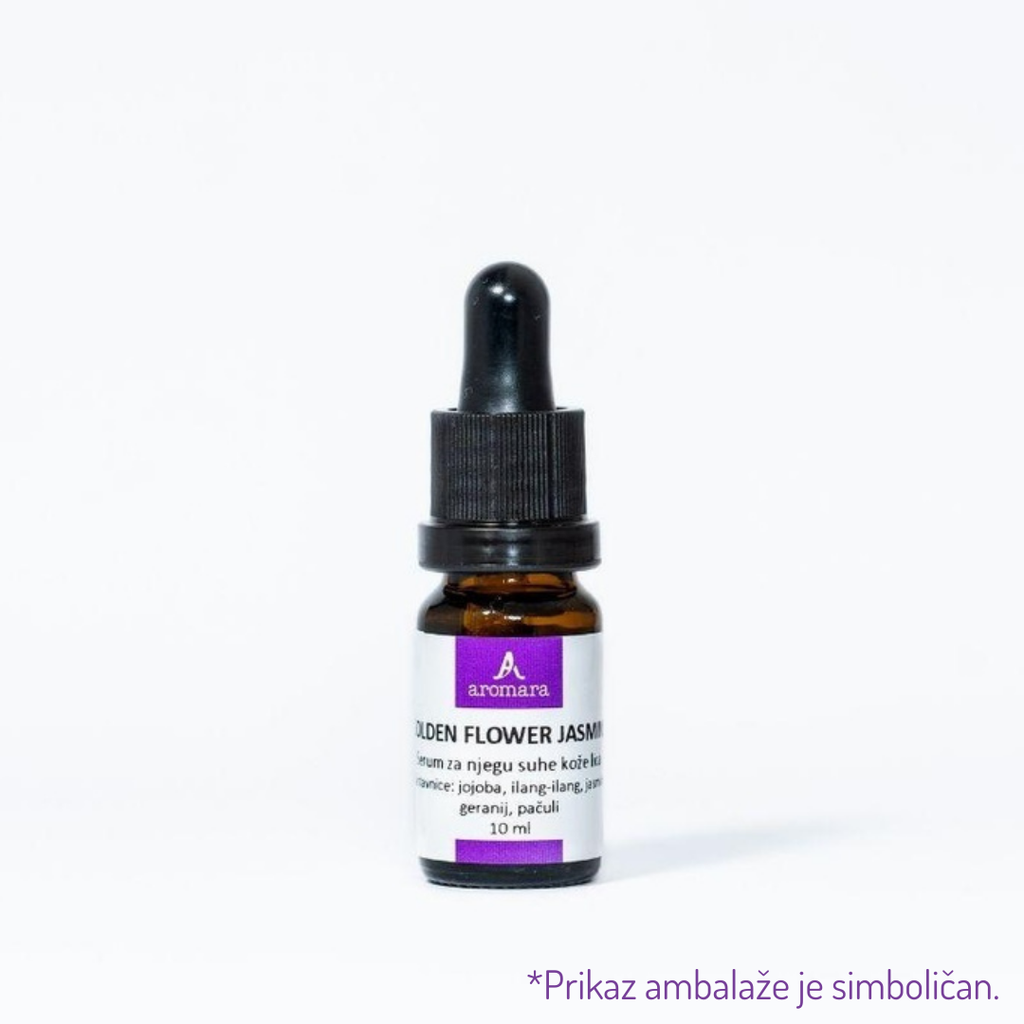 GOLDEN FLOWER JASMINE, serum za njegu suhe kože lica, organski 30 ml