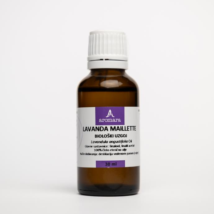 LAVANDA MAILLETTE, biološki uzgoj, eterično ulje, 30 ml